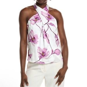 Ramy Brook Rosetta Top Floral Halter Neck Top